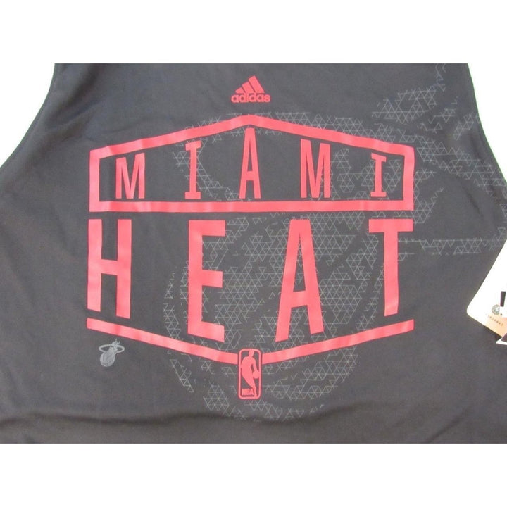 Miami Heat Mens Size 2XL 2XLarge Black Adidas Climalite Tank Shirt Image 3