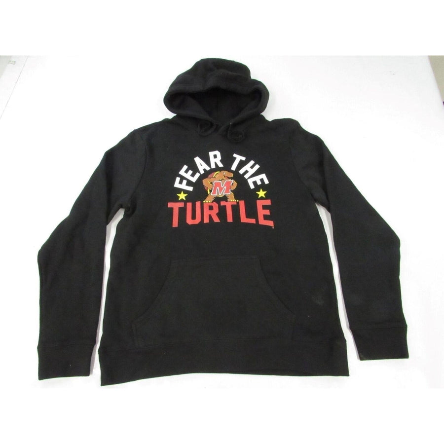 University of Maryland Terrapins Fear the Turtle Mens Size L Black Hoodie Image 1