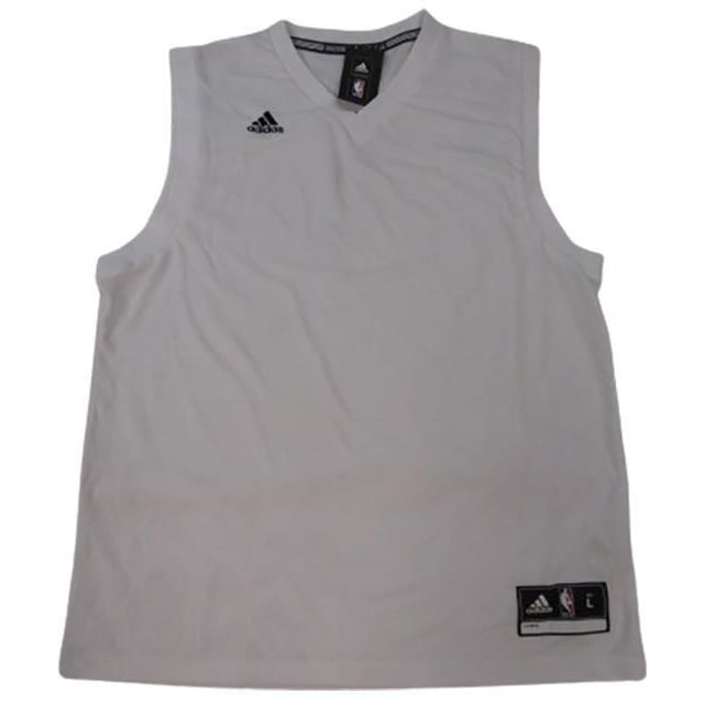 Mens Size L Large Adidas NBA White Blank Jersey Image 1