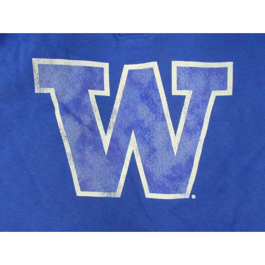 Washington Huskies Womens Size XL Blue V-Neck Hoodie w/ Distressed Print Image 3