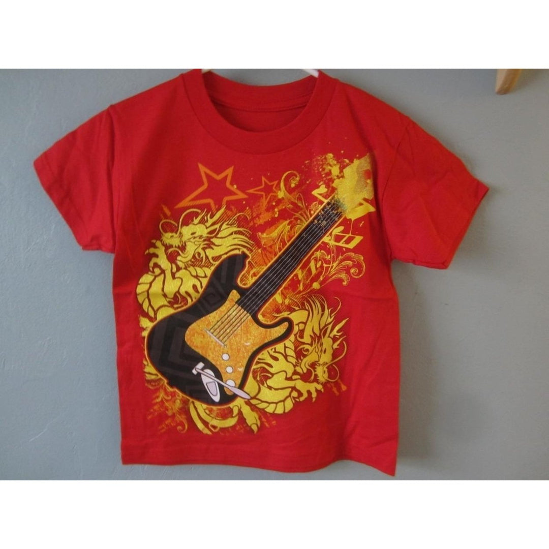 ELECTRIC GUITAR GRAPHIC TEE KIDS SIZE M MEDIUM 68ZD Image 1