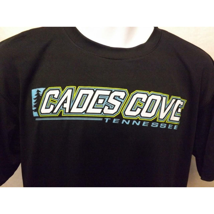 Cades Cove Tennessee Mens Size L Large Black Performance Shirt Image 2