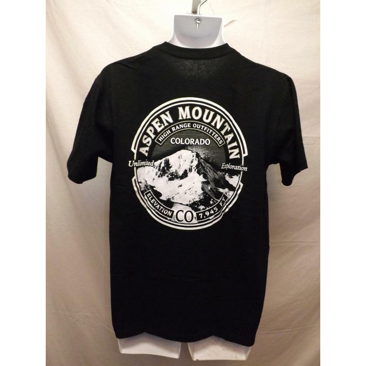 Aspen Mountain Colorado Mens Size M Medium Black Shirt Image 3