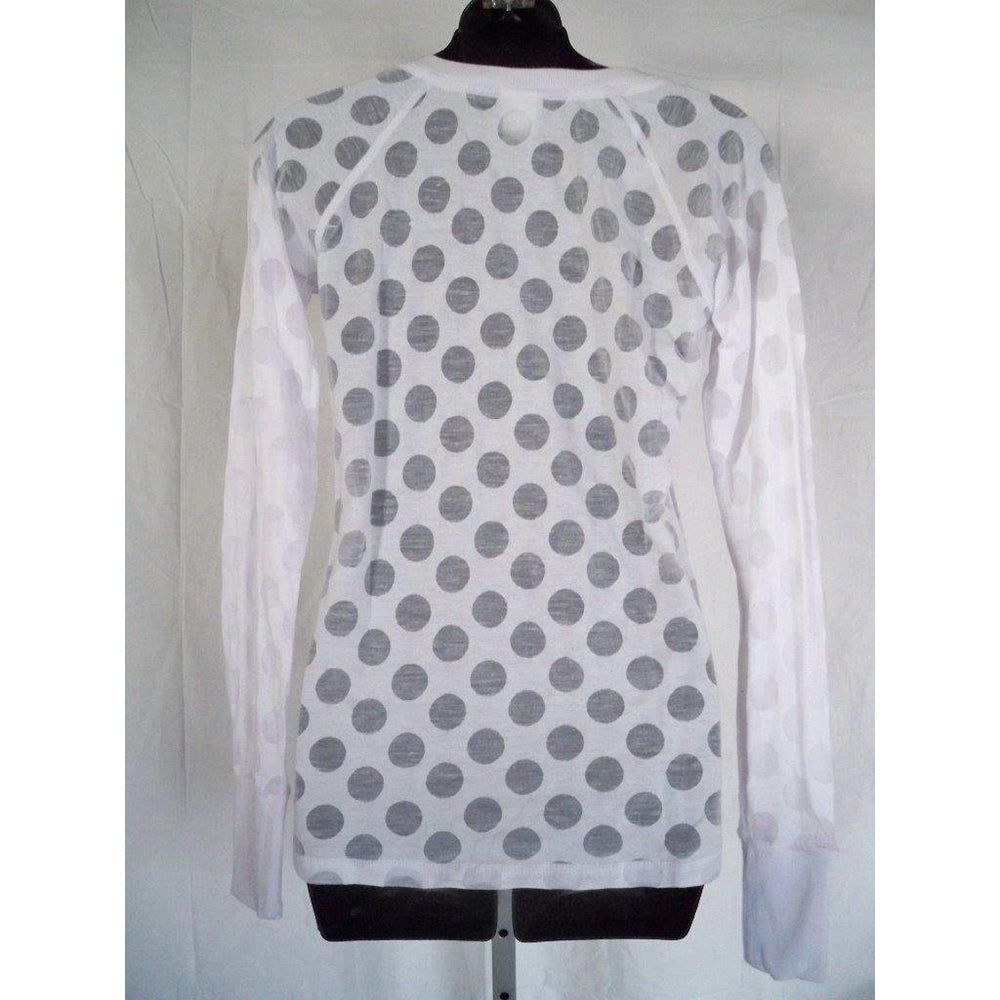 -Oklahoma Sooners Womens Medium White Sheer Polka Dot Shirt By J America Image 2