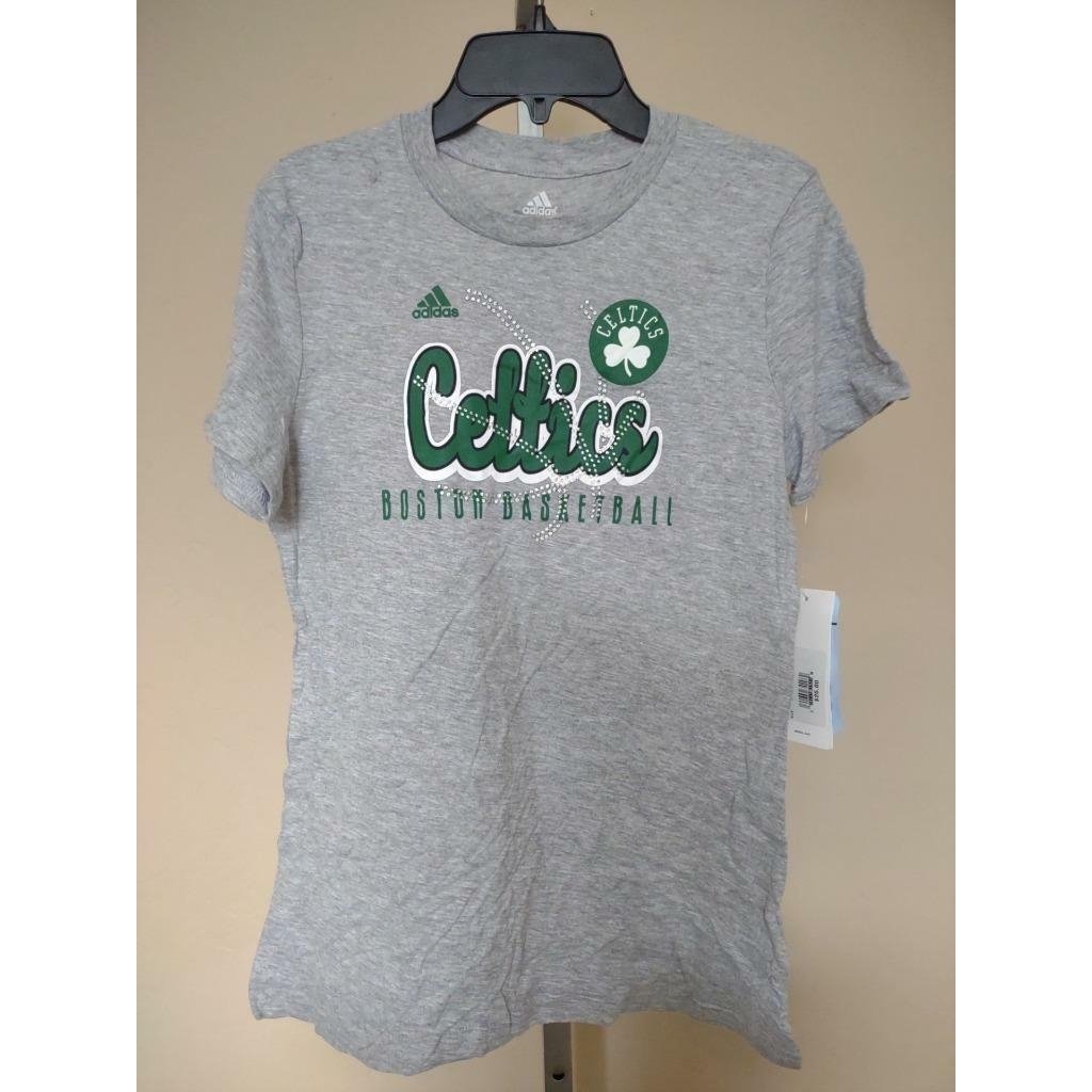 -Minor Flaw Boston Celtics Youth Girls Size L 14 Gray Adidas Shirt MSRP 25 Image 1