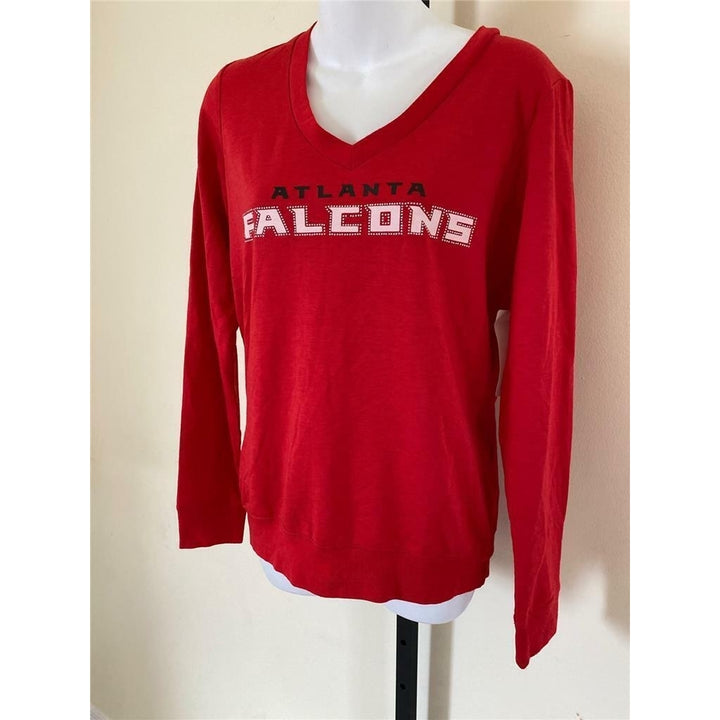 Atlanta Falcons Womens Size M Medium Red Long Sleeve Shirt Image 2