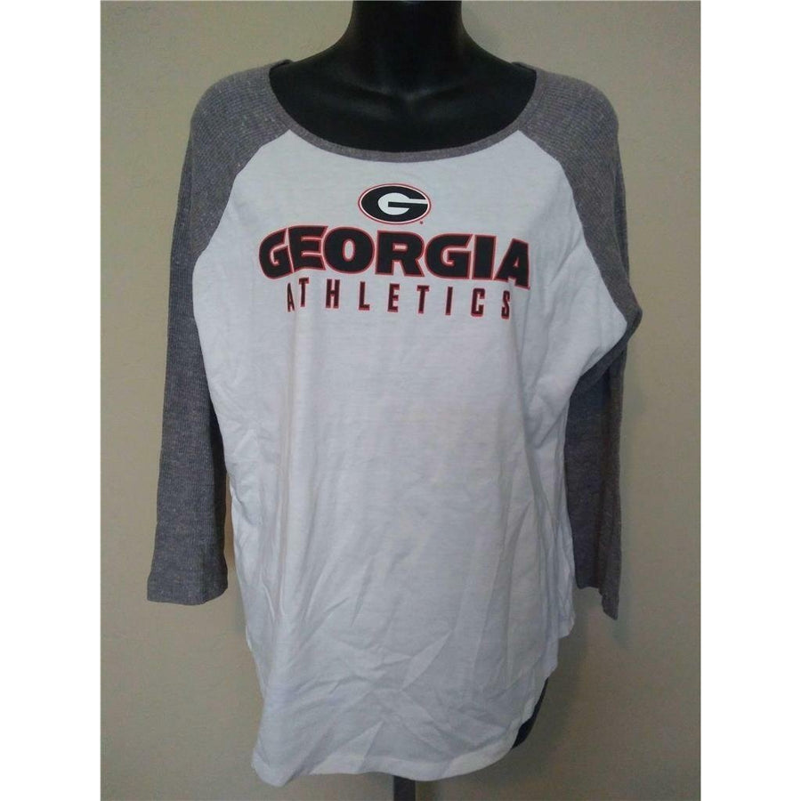 Minor Flaw Georgia Bulldogs Athletics Womens Size XL White and Gray Shirt Image 1