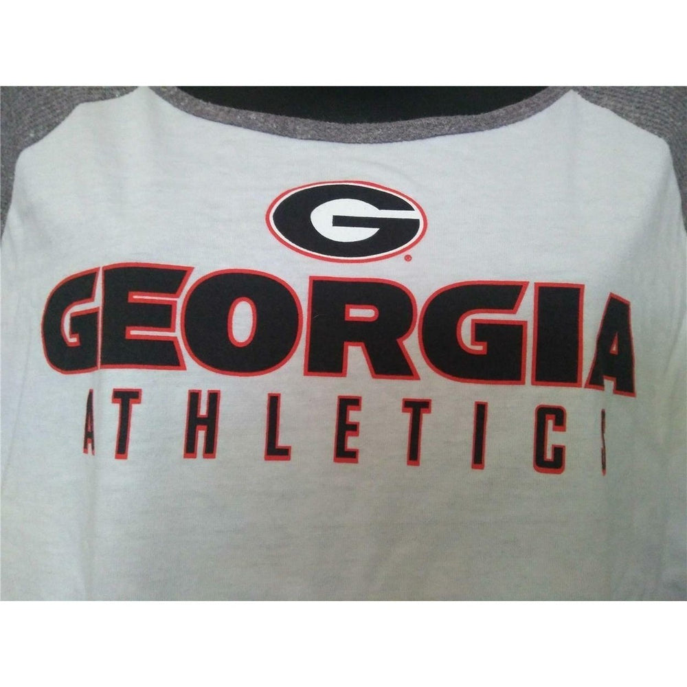 Minor Flaw Georgia Bulldogs Athletics Womens Size XL White and Gray Shirt Image 2