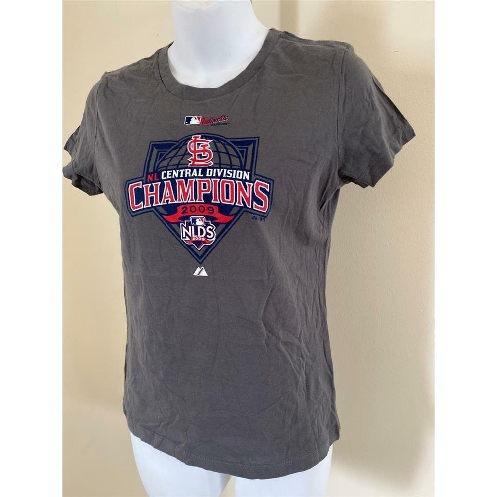 St. Louis Cardinals 2009 NLDS Womens Size S Small Gray Shirt Image 2