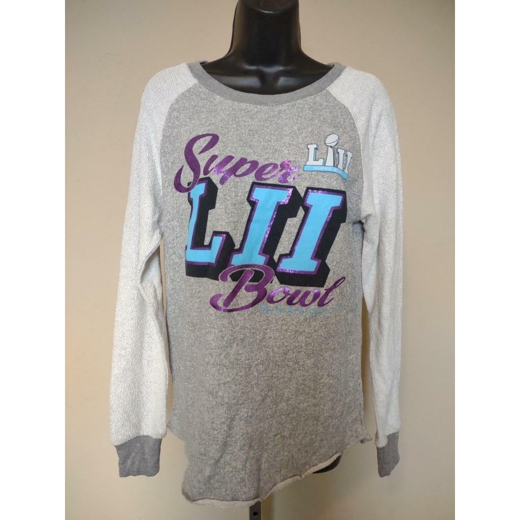 Super Bowl LII Womens Size S Small Gray Touch by Alyssa Milano Sweatshirt Image 1