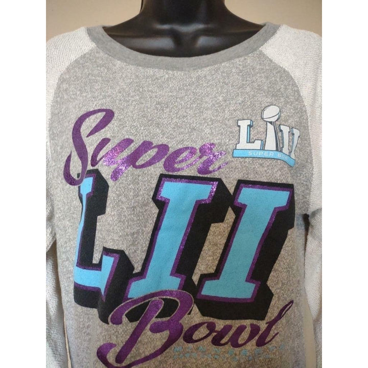 Super Bowl LII Womens Size S Small Gray Touch by Alyssa Milano Sweatshirt Image 2