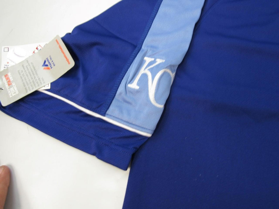 Kansas City Royals Mens Size XL-Tall Majestic Coolbase Blue V-Neck Shirt Image 3