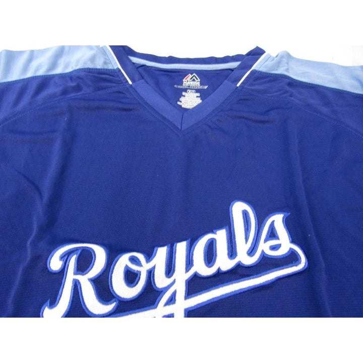 Kansas City Royals Mens Size XL-Tall Majestic Coolbase Blue V-Neck Shirt Image 6