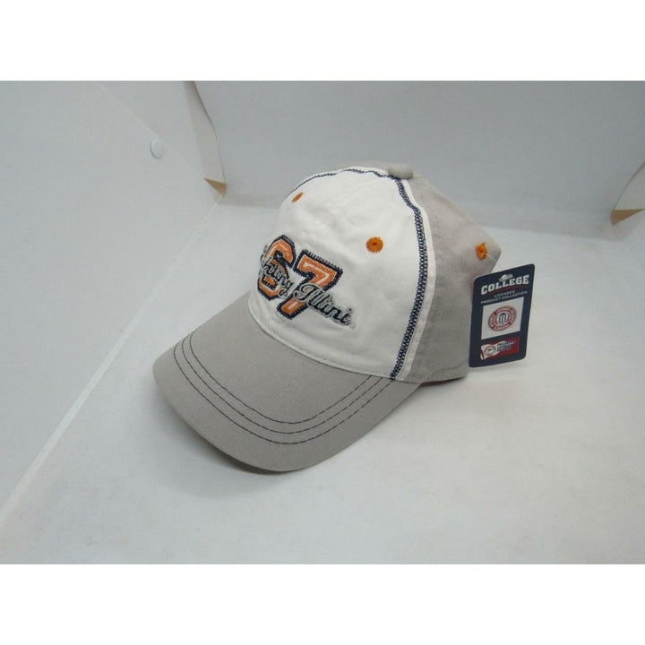 Illinois Fighting Illini Womens OSFA Adjustable Gray White Cap Hat Image 3