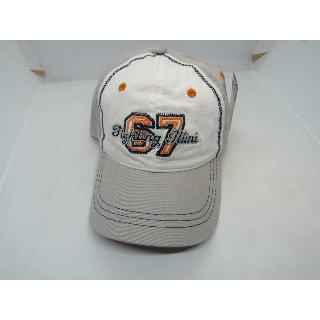 Illinois Fighting Illini Womens OSFA Adjustable Gray White Cap Hat Image 4