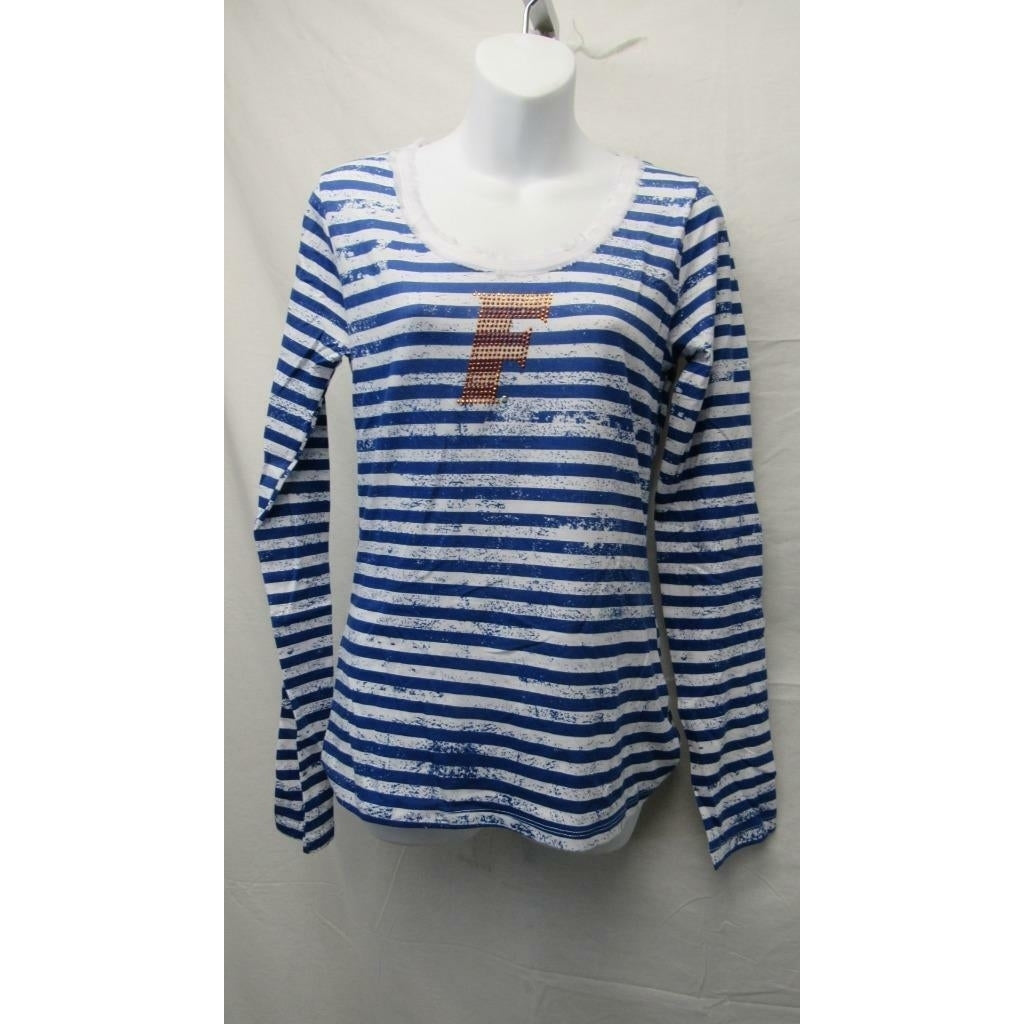 Florida Gators Womens Size M Medium Striped Blue Meesh and Mia Shirt MSRP 48 Image 1