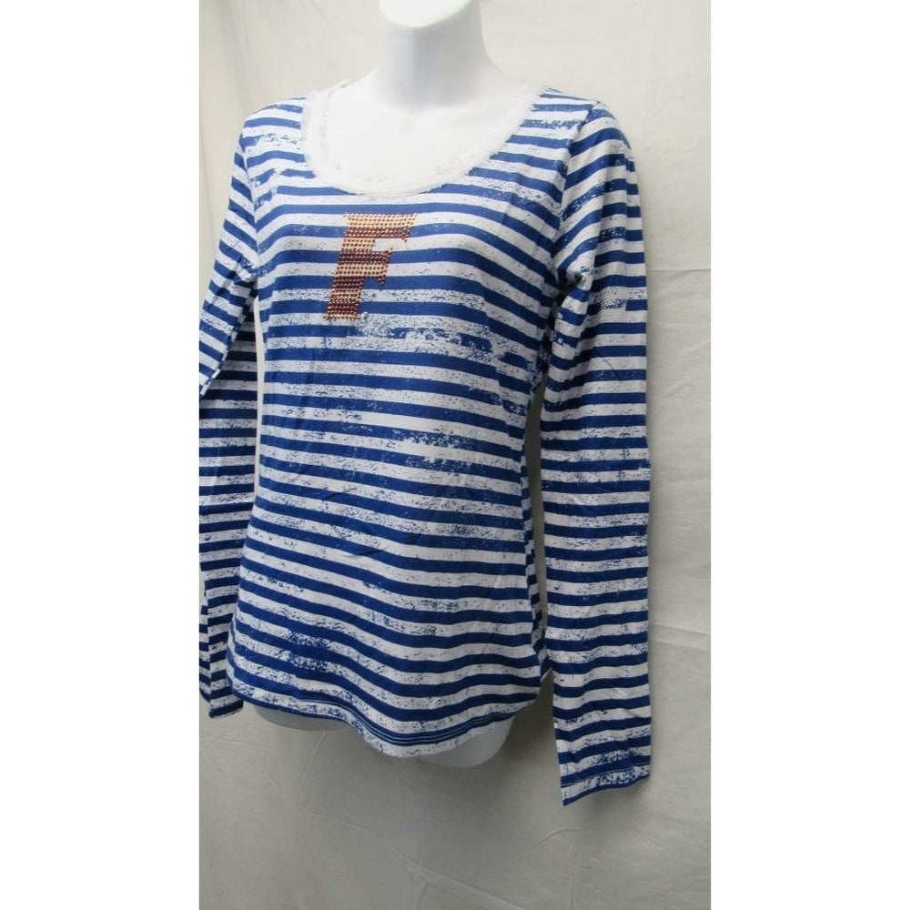 Florida Gators Womens Size M Medium Striped Blue Meesh and Mia Shirt MSRP 48 Image 2