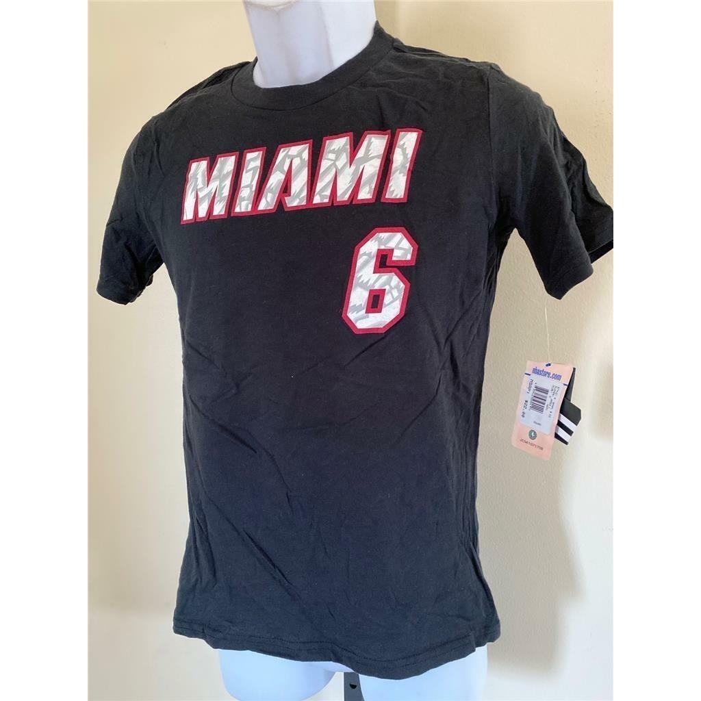 Miami Heat 6 Lebron James Youth Size M Medium Black Shirt Image 2