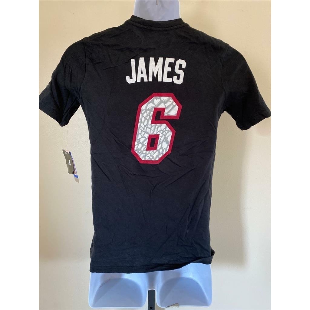 Miami Heat 6 Lebron James Youth Size M Medium Black Shirt Image 4