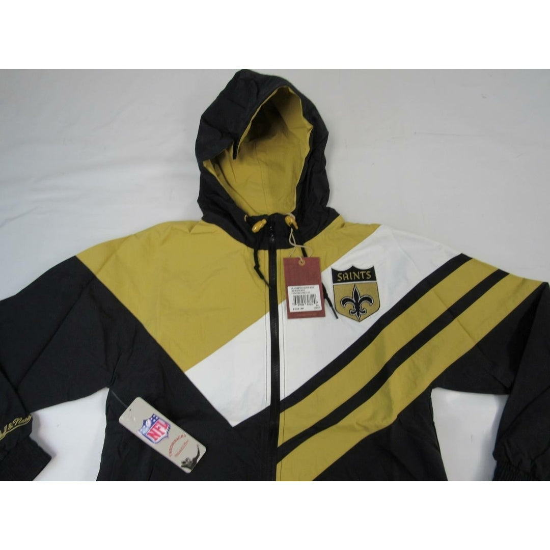 Orleans Saints Mens XS Mitchell and Ness AsymmetricalBlocked Light Jacket 120 Image 4