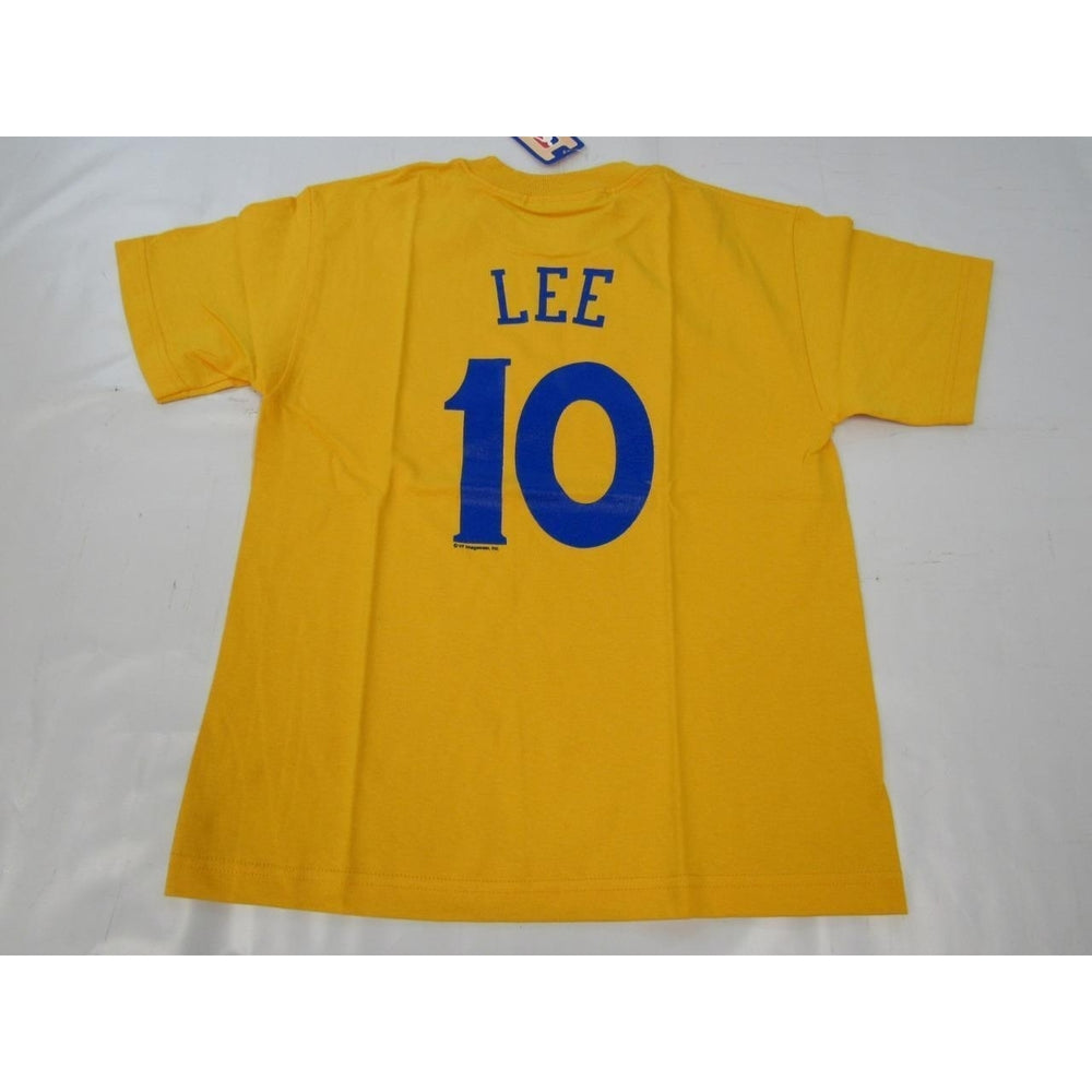 Golden State Warriors 10 Damion Lee Mens Size L Yellow Gold Shirt Image 2