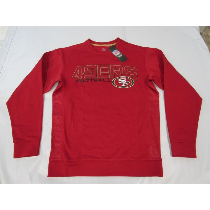 San Francisco 49ers Mens Size S Small Majestic Polyester Red Sweatshirt Image 1