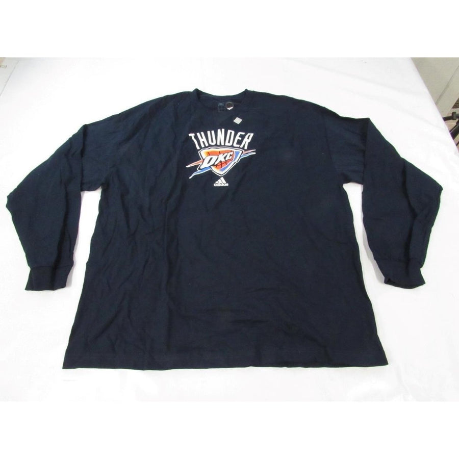 Oklahoma City Thunder Mens Size 2XL Blue Adidas Long Sleeved Shirt Image 1