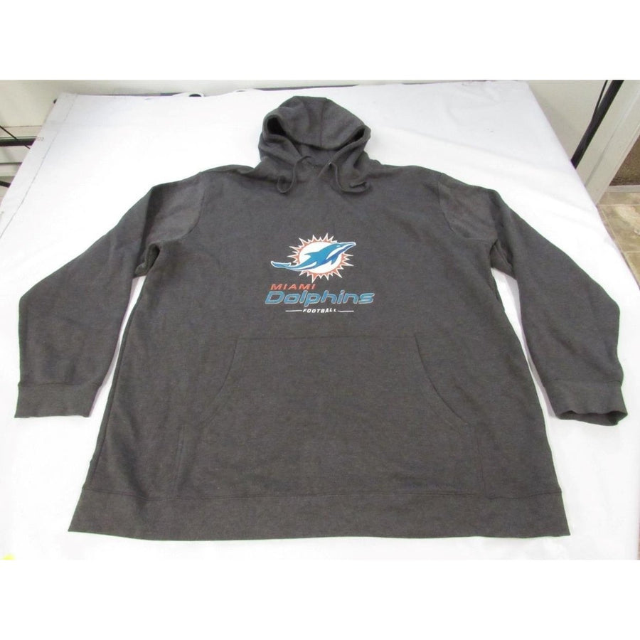 Miami Dolphins Mens Size 4XLT 4XLarge-Tall Dark Gray Hoodie Image 1