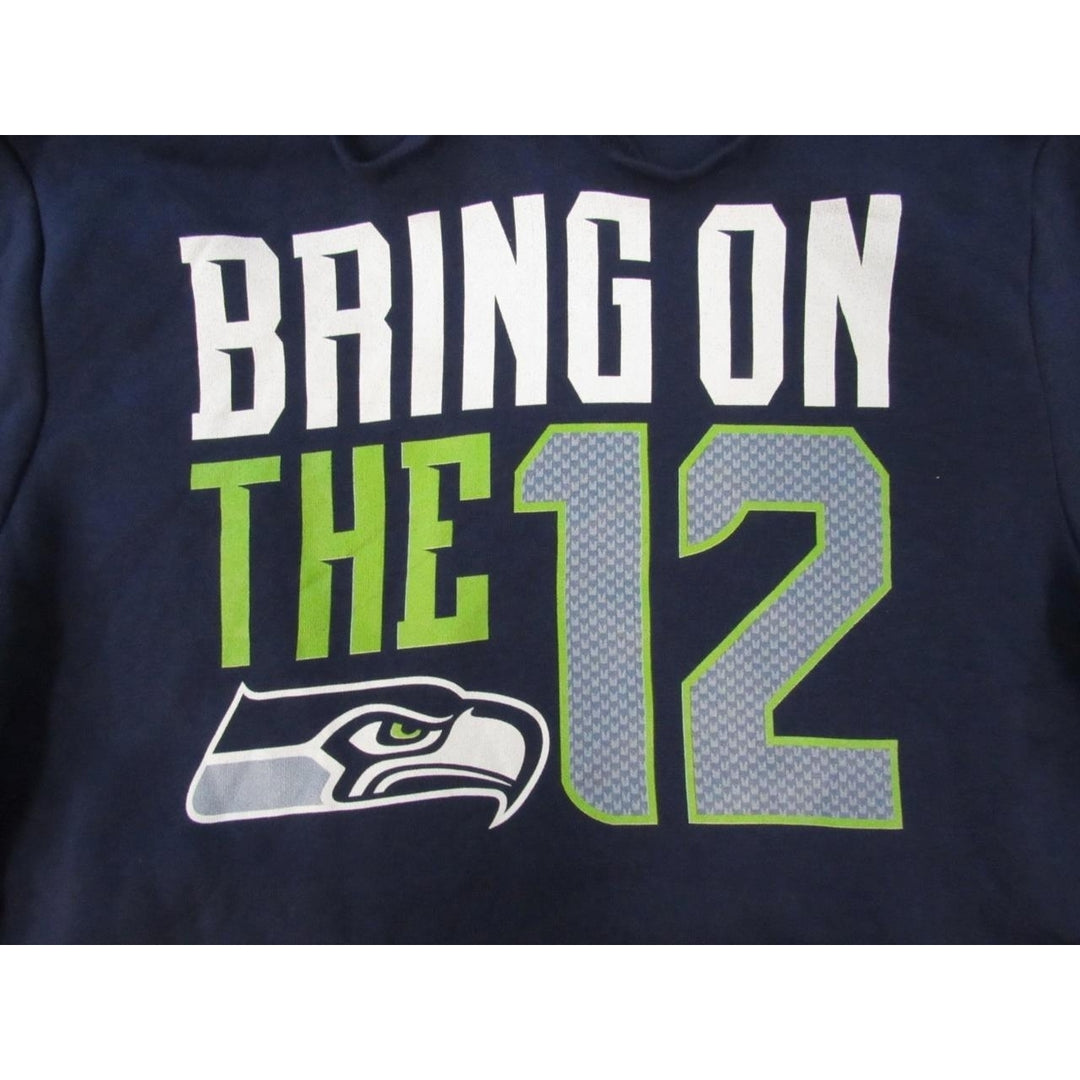 Seattle Seahawks "Bring On The 12" Mens Size M Medium Blue Hoodie Image 3