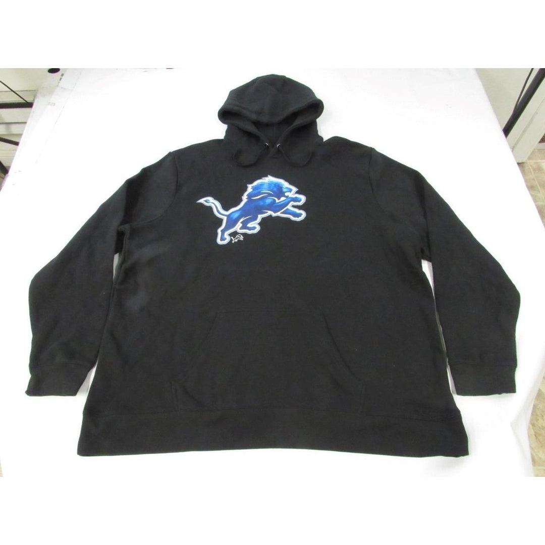 Detroit Lions Mens Size 4XL 4XLarge Black Hoodie Image 1