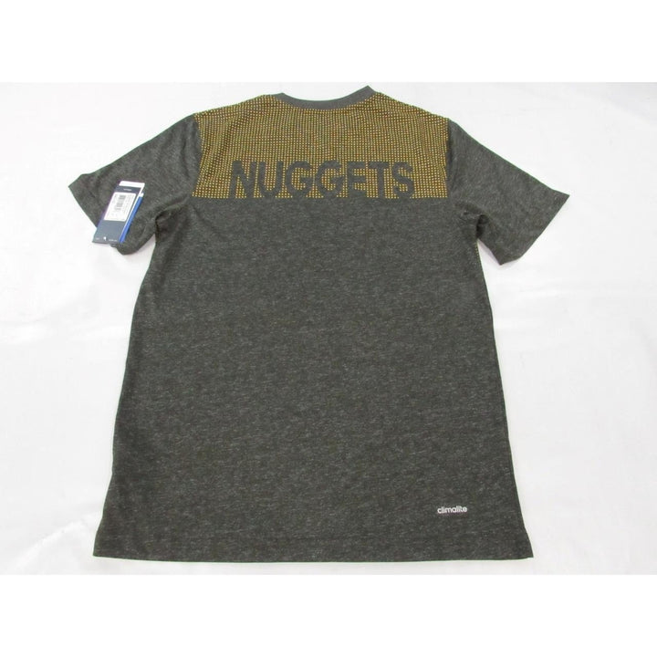 Denver Nuggets Mens Size M Gray Adidas Climalite Shirt w/ Textured Print 40 Image 2