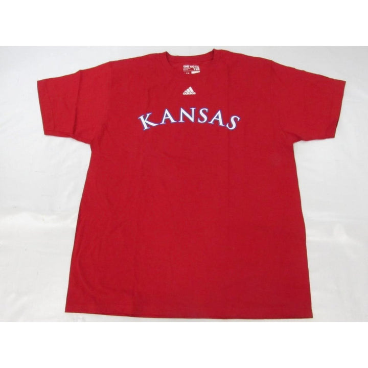 University of Kansas Jayhawks Mens Size XL XLarge Adidas Red Shirt Image 1