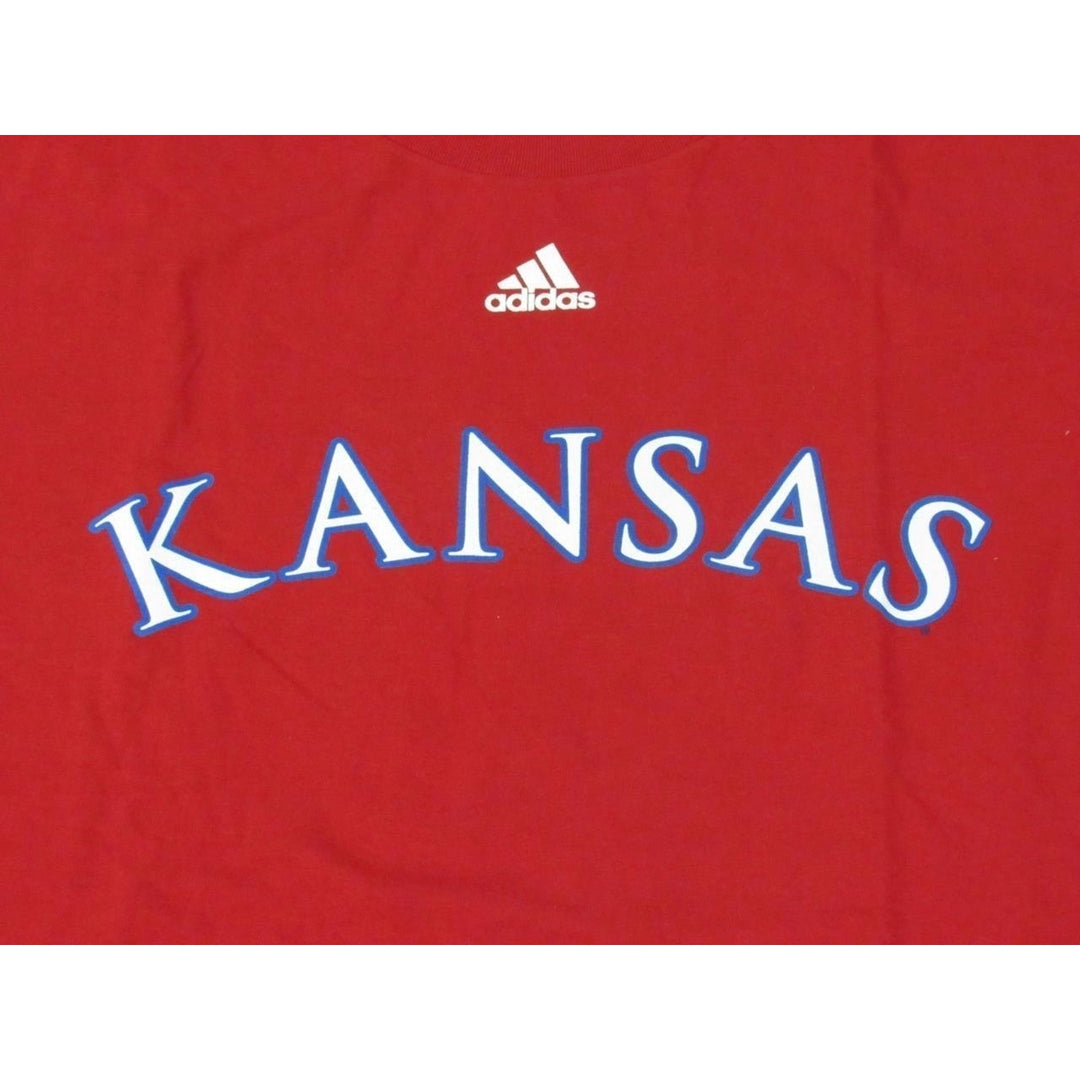 University of Kansas Jayhawks Mens Size XL XLarge Adidas Red Shirt Image 3