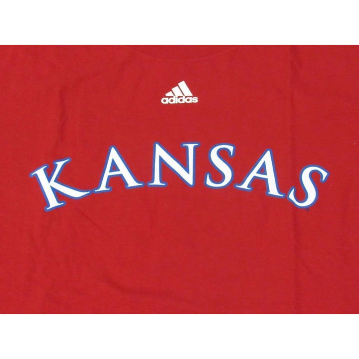 University of Kansas Jayhawks Mens Size XL XLarge Adidas Red Shirt Image 3