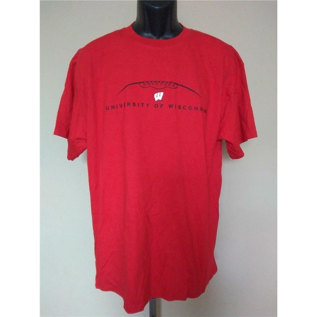 University Of Wisconsin Badgers Mens Size L Large Red Shirt Image 1