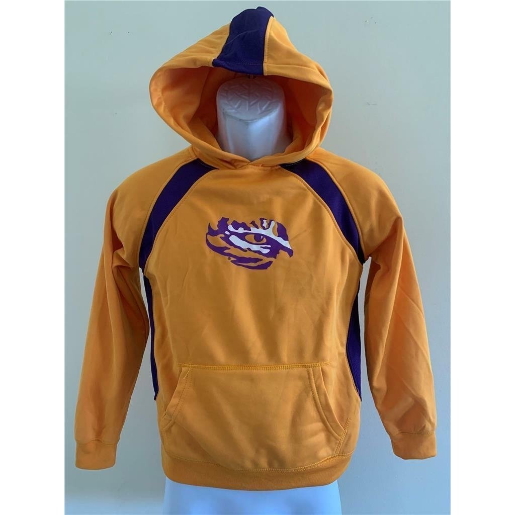 Louisiana State Tigers Youth Size M Medium Yellow Hoodie Image 1