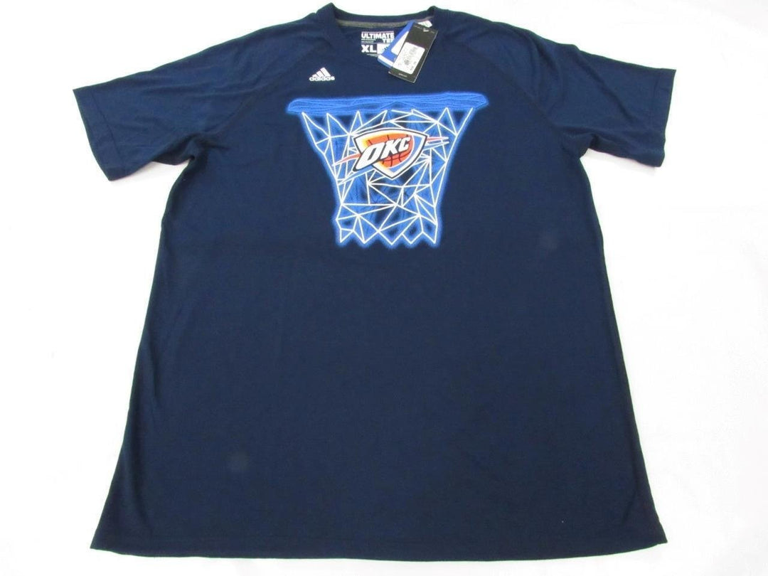 Oklahoma City Thunder Mens Size XL Blue Adidas Climalite Shirt 32 Image 1