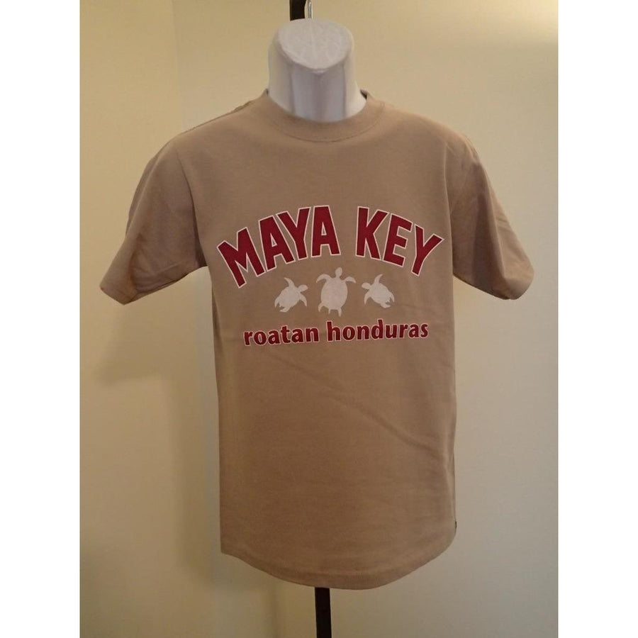 - MAYA KEY HONDURAS unisex ADULT SMALL S tan T-Shirt by J. America 73YX Image 1