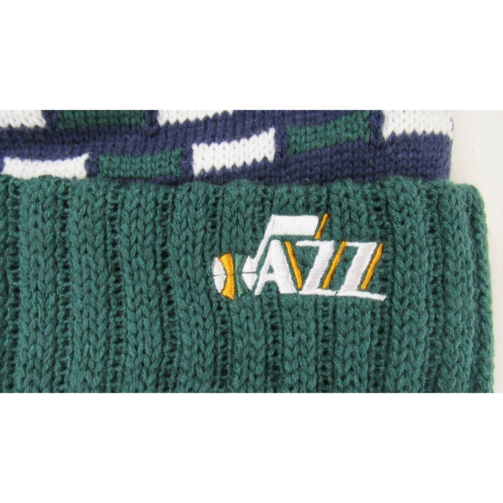 Utah Jazz Mens Size OSFA Navy Green Adidas Knit Beanie Hat Image 2