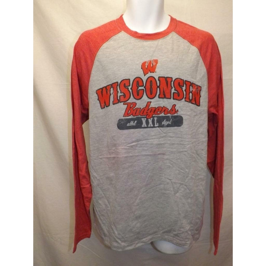 Wisconsin Badgers Mens Size L Large Gray Vintage Long Sleeve Shirt Image 1