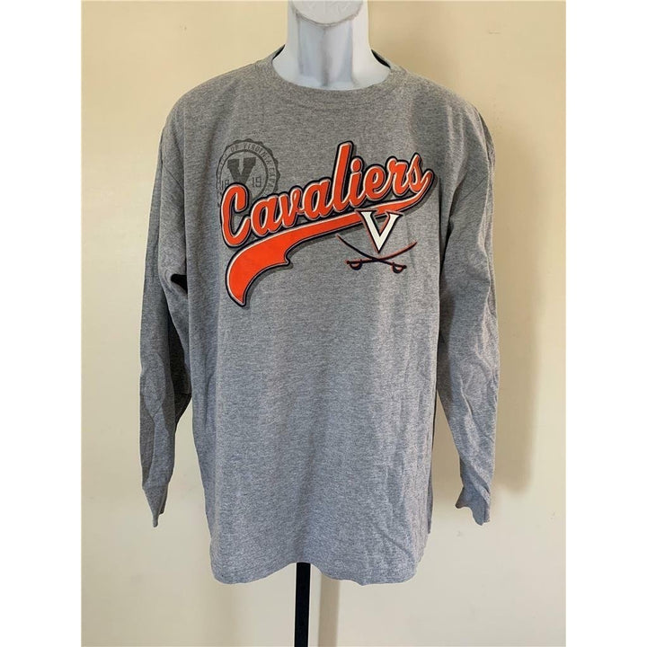 Virgina Cavaliers Mens Size L Large Gray Long Sleeve Shirt Image 1