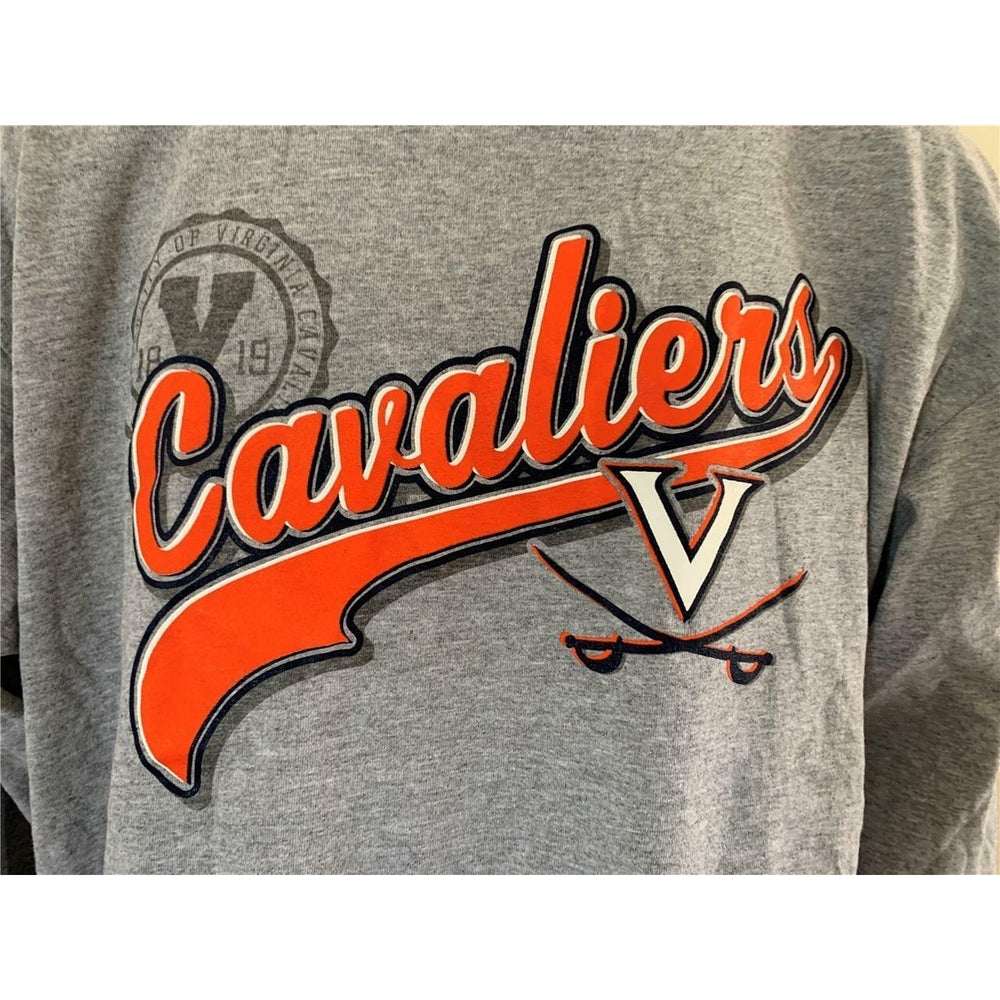 Virgina Cavaliers Mens Size L Large Gray Long Sleeve Shirt Image 2