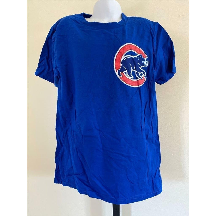 Chicago Cubs 27 Addison Russell Youth Size S Small Blue Shirt Image 1