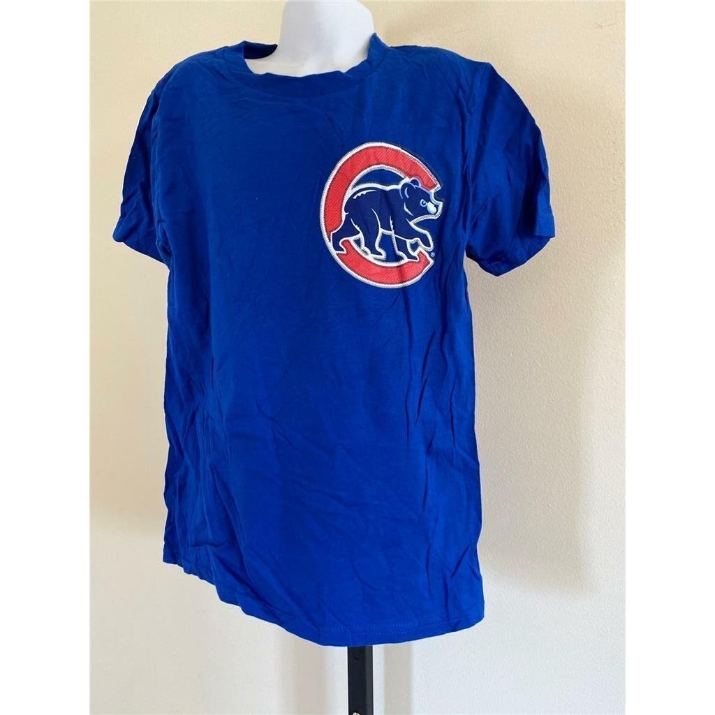 Chicago Cubs 27 Addison Russell Youth Size S Small Blue Shirt Image 2