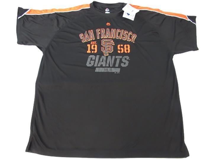 San Francisco Giants Mens Size 3XL Majestic Polyester Black Shirt Image 1