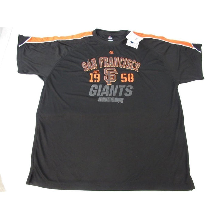 San Francisco Giants Mens Size 3XL Majestic Polyester Black Shirt Image 4