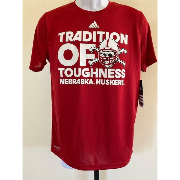 Nebraska Cornhuskers Youth Size L Large Red Adidas Shirt Image 1