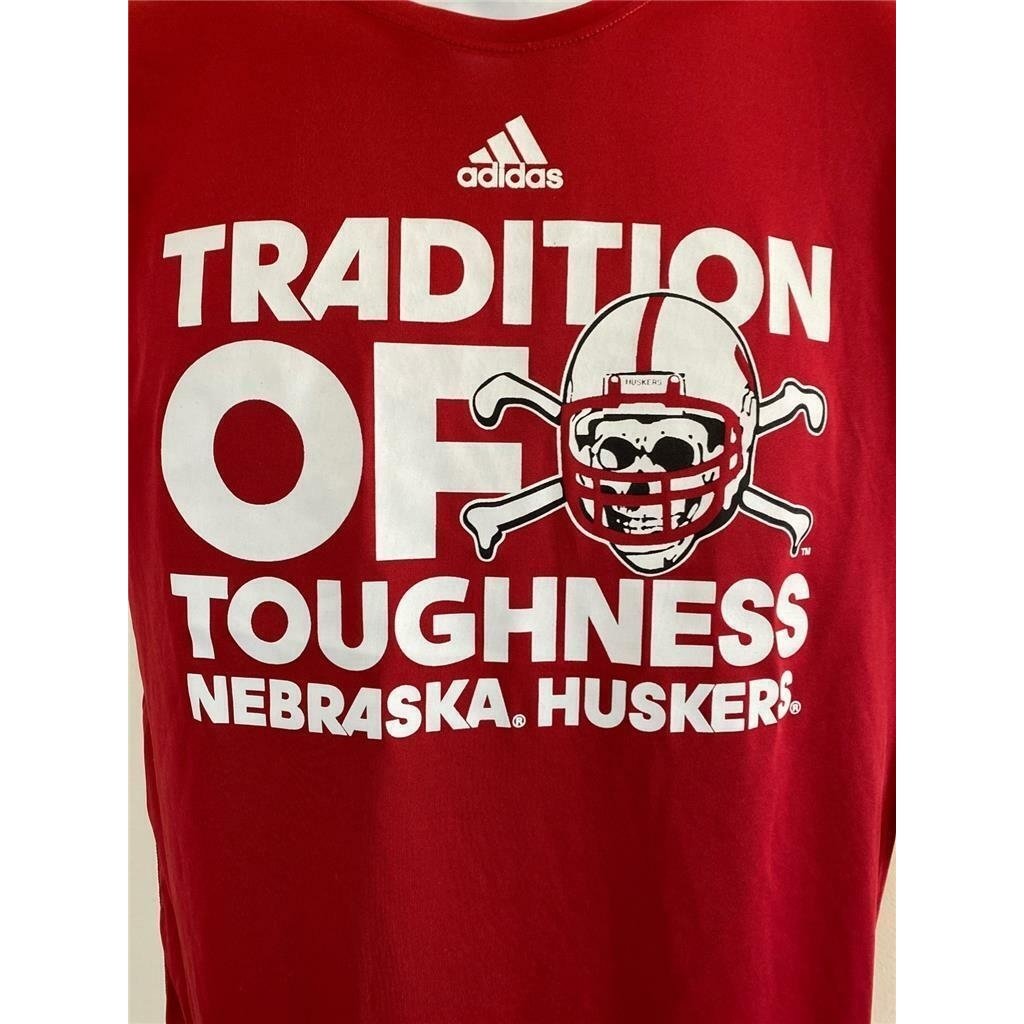 Nebraska Cornhuskers Youth Size L Large Red Adidas Shirt Image 2