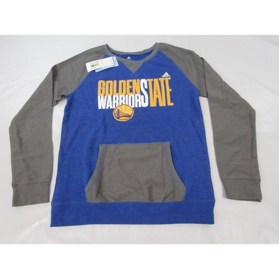 Golden State Warriors Womens Size L Blue Gray Adidas Sweatshirt 55 Image 1