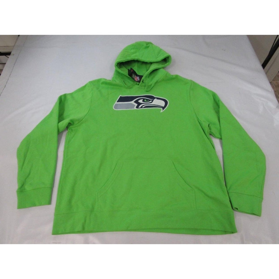 Seattle Seahawks Mens Size 2XL 2XLarge Green Hoodie w/ Distressed Print Image 1